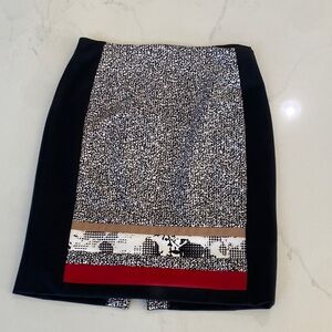 White House Black Market Black and Red Pencil Skirt